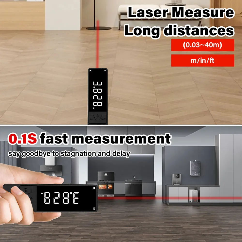 

Мини-лазерный дальномер 40М, инфракрасный измеритель расстояния, портативный ручной лазерный прибор с USB-зарядкой