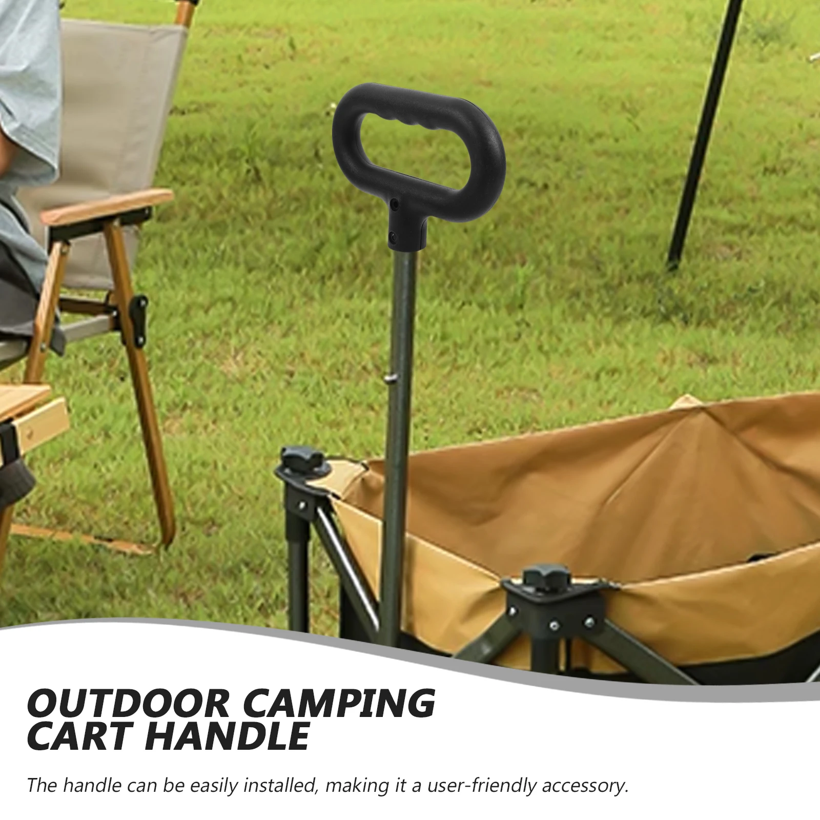 

Cart Handle Replacement ABS Ergonomic Push Handle for Camping Wagon Durable Portable Cart Accessory Camping Supply