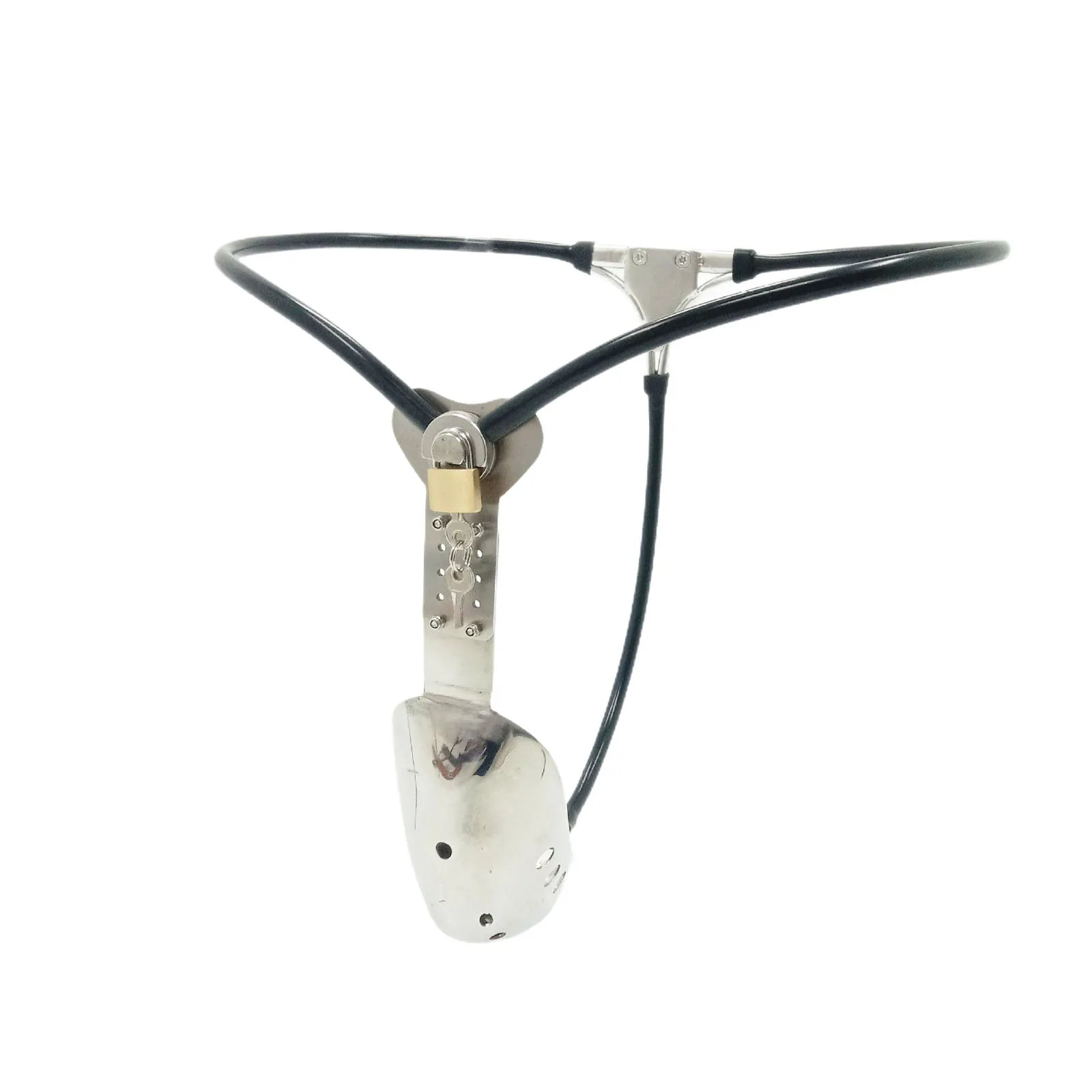 Black Emperor's new male stainless steel invisible chastity belt penis lock adult game hot selling style