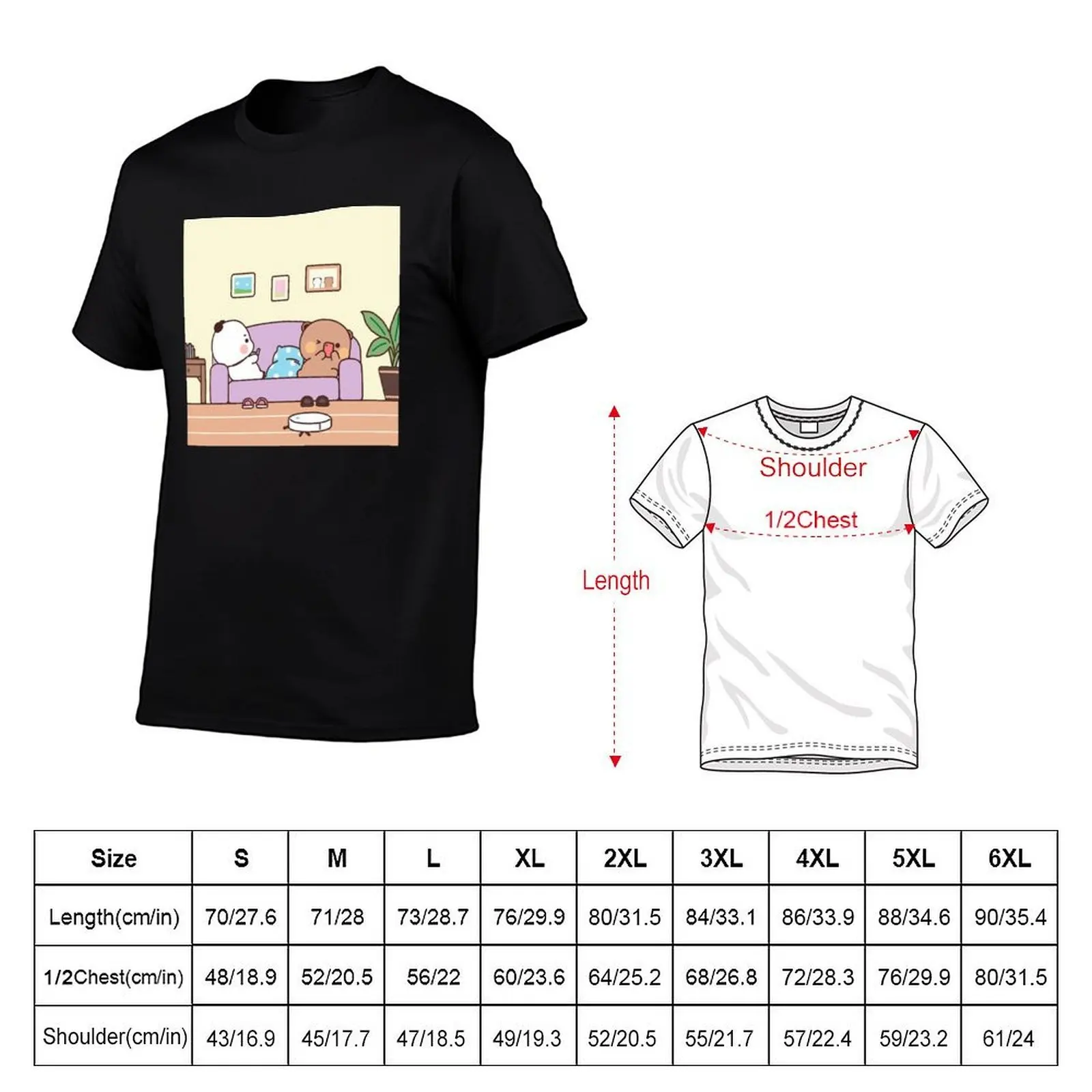 Dudu Couple Lover In Sofa Relaxing T-Shirt essential t shirt t shirt man cotton t shirts for man graphic vintage T-shirt