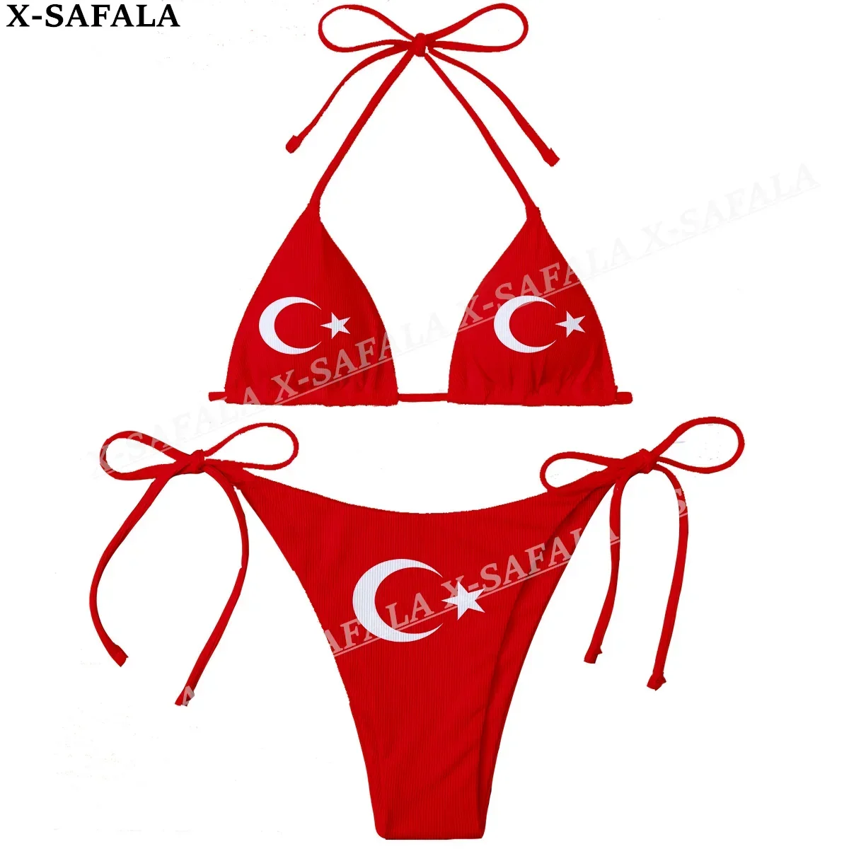 

Türkiye Country Flag 3D Print Women Micro Sexy Bikini Bra Set Summer Beachwear Sexy Beach Two Pieces Bathing Suits Swimwear