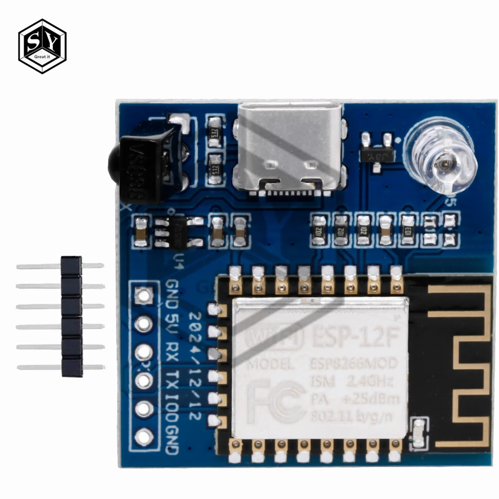 ESP8266 Infrared Emission And Reception NEC Command WIFI Transmission Module Development Board ESP-12F Module TYPE-C