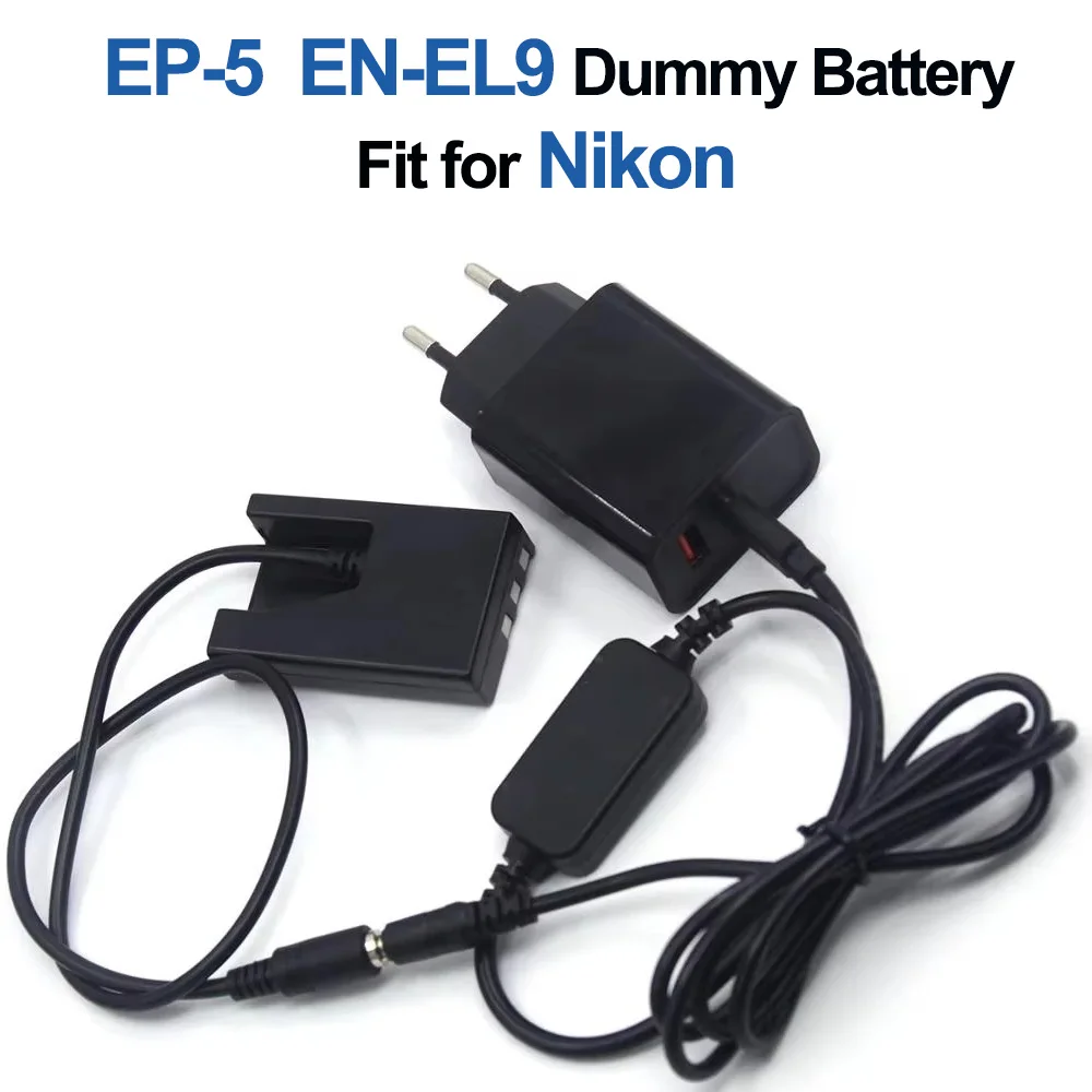 

PD 3.0 Charger EP-5 Coupler ENEL9 EN-EL9 Dummy Battery EH-5A USB C Power Cable for Nikon D40 D40X D60 D3000 D5000 Camera