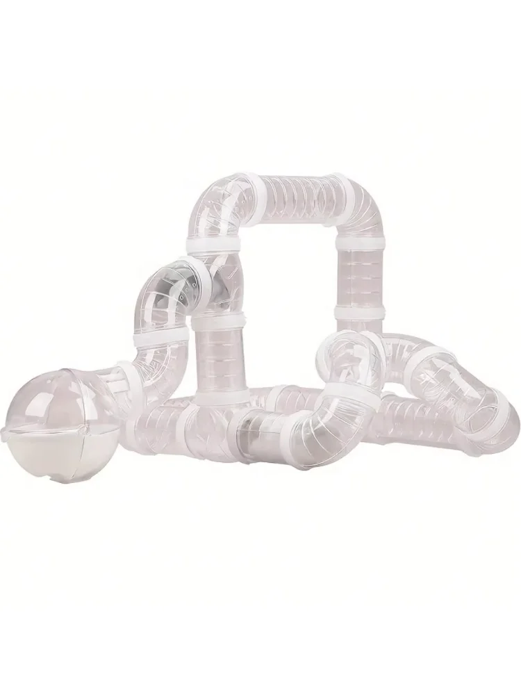 Transparent Small Pet Tunnel Set DIY Connectable Tubes for Hamsters Gnomes Bears Fun Activity Playground 5.5cm Calibre