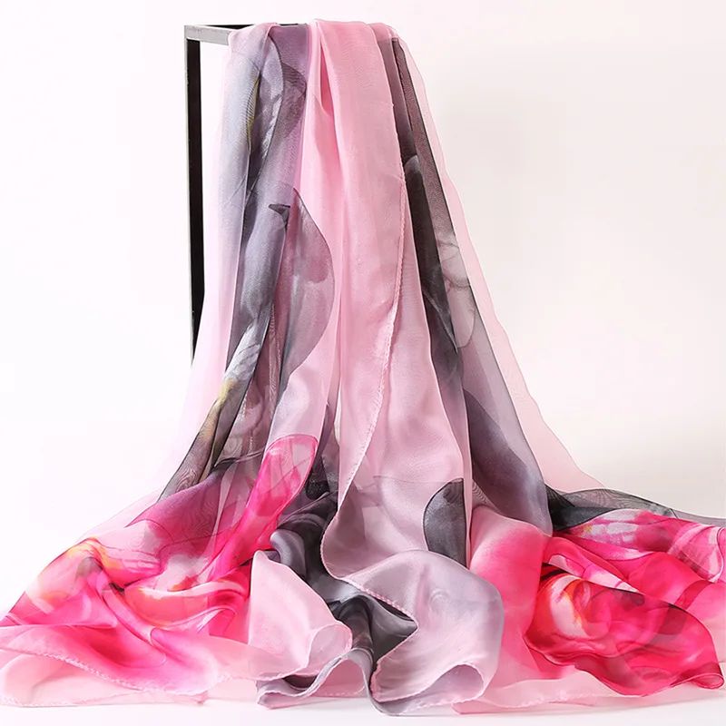 New Design Women\'s Chiffon Scarf Summer Beach Shawl Travel Tulle Cape Print Scarf Sun Protection Headscarf Free Shipping