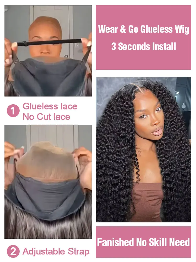 250 Density Deep Wave 4x4 Lace Closures Human Hair Wigs Pre Cut Lace Curly 7x5 Glueless Wig Human Hair Ready To Wear HD No Glue Water Wave 13x4 Frontal Wig For Women Brazilian Preplucked 100% Raw Human Hair Wigs Bleached Knots Natural Hairline view 6