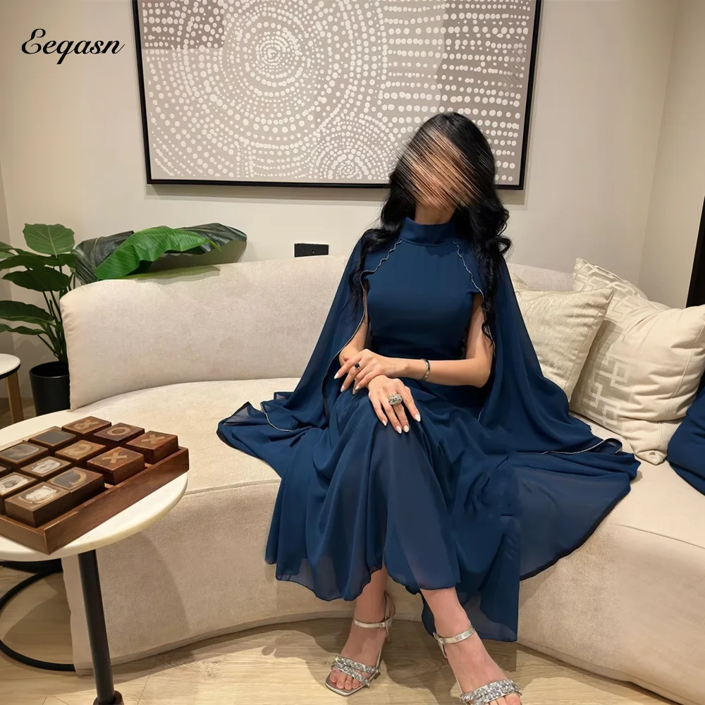 

Customized Exquisite Classic Evening Dresses A-line High Collar Beach Midi Dresses Bespoke Occasion Dress Party Sizes Available