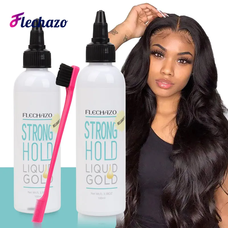 

Liquid Gold With Stocking Caps Kit For Lace Wigs Frontals Closures 100Ml Lace Gel Hair Bond Adhesives Premium Wig Accessories