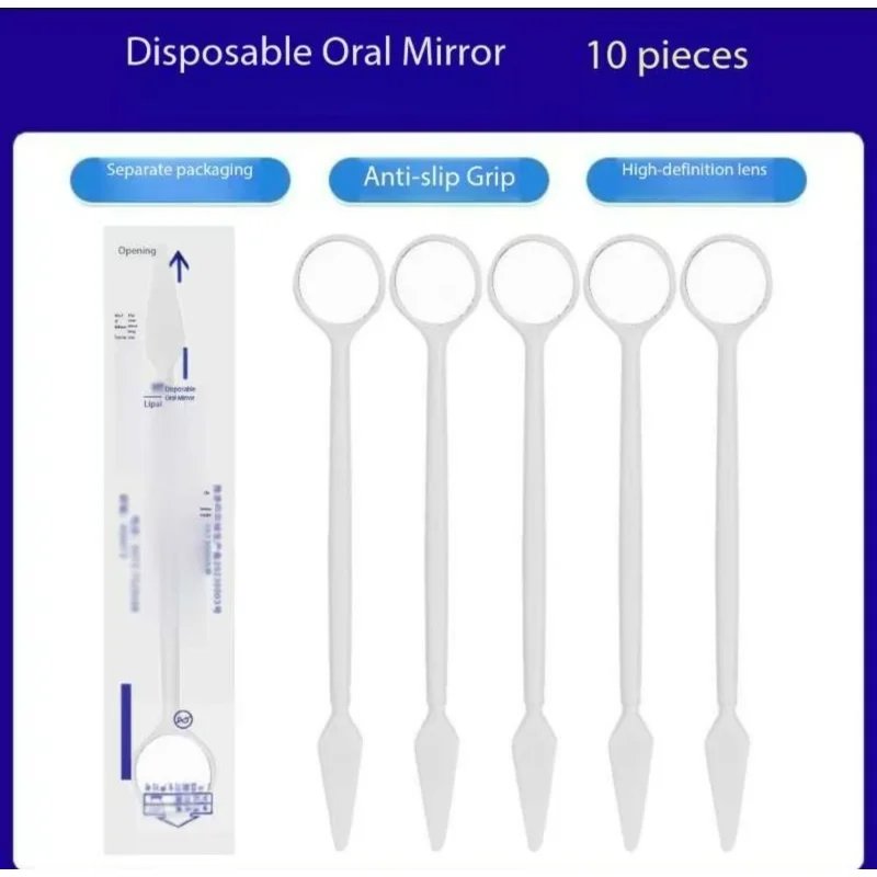 10/20/100Pcs Dental Disposable Plastic Mouth Mirror Tooth Whitening Dentistry Oral Endoscope Individually Packs Oral Hygiene