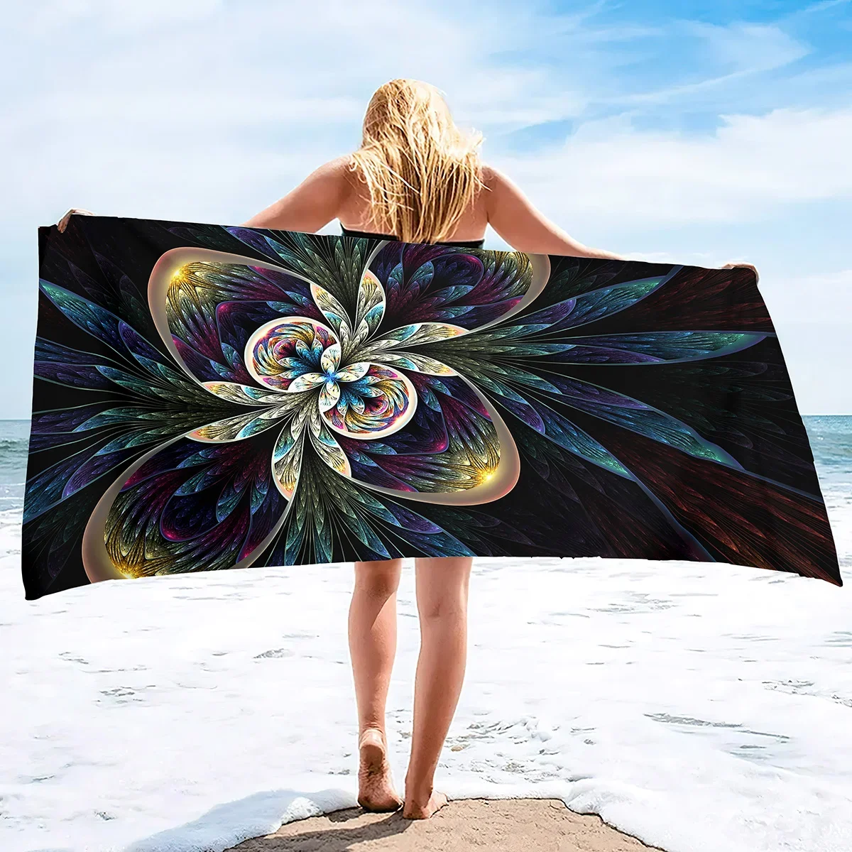 Beach Towel Sand Free Quick Dry Extra Large Lightweight Compact Travel Hawaii Swim Pool Towel Camping for Adults Abstract Heart