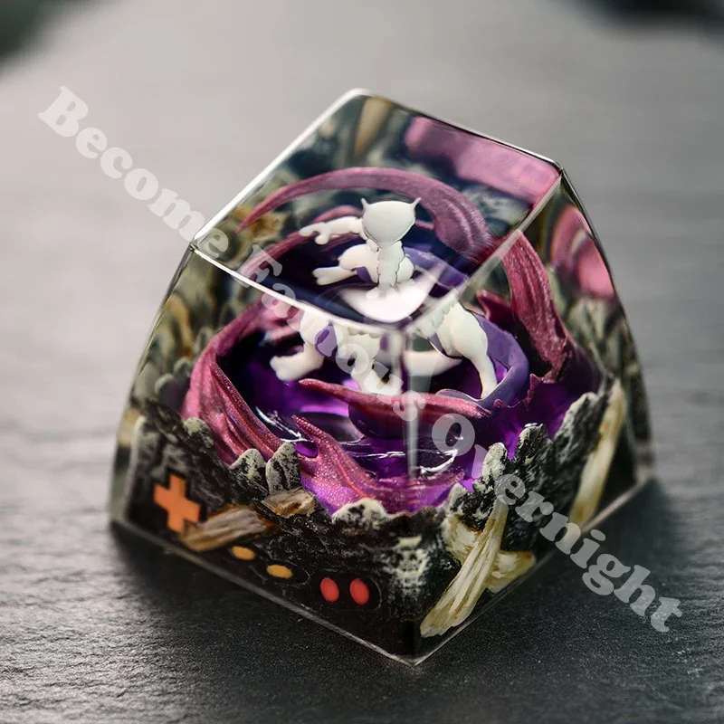 Teclas de Pokémon Mewtwo Umbreon eje transversal Pikachu Journeys Keycap nuevo estéreo Linda ilustración Teclado mecánico teclas de resina