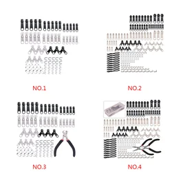 84/194 pz/borsa Kit di riparazione con cerniera cursore con cerniera cerniere universali borsa per vestiti tenda piatta + pinza per fissaggio finale strumento per cucire