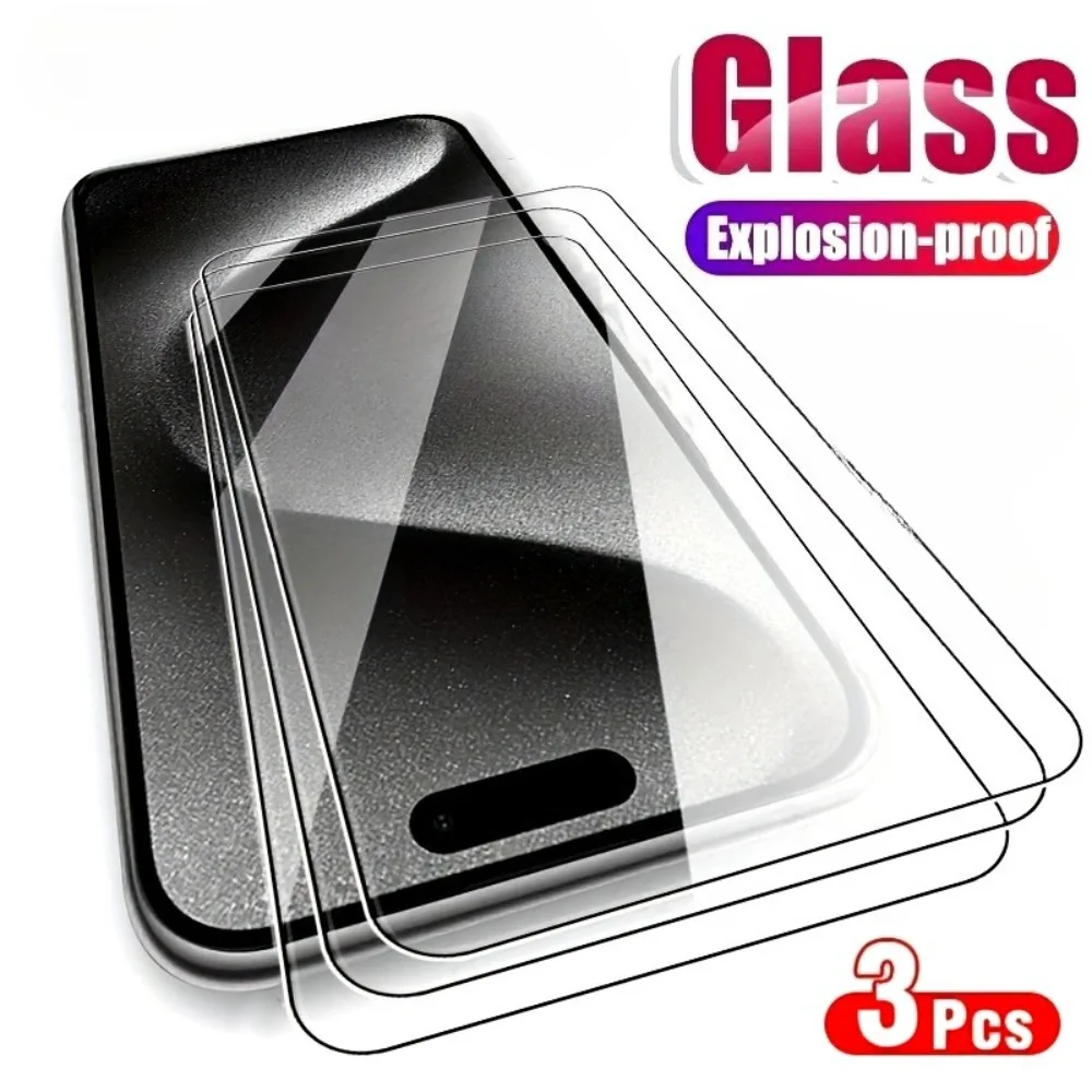 3 Stück hochklares gehärtetes Glas für iPhone 17 16 15 14 Pro Max 16 15 Plus Displayschutzfolie für iPhone 13 12 11 Pro 17 Air XS Max