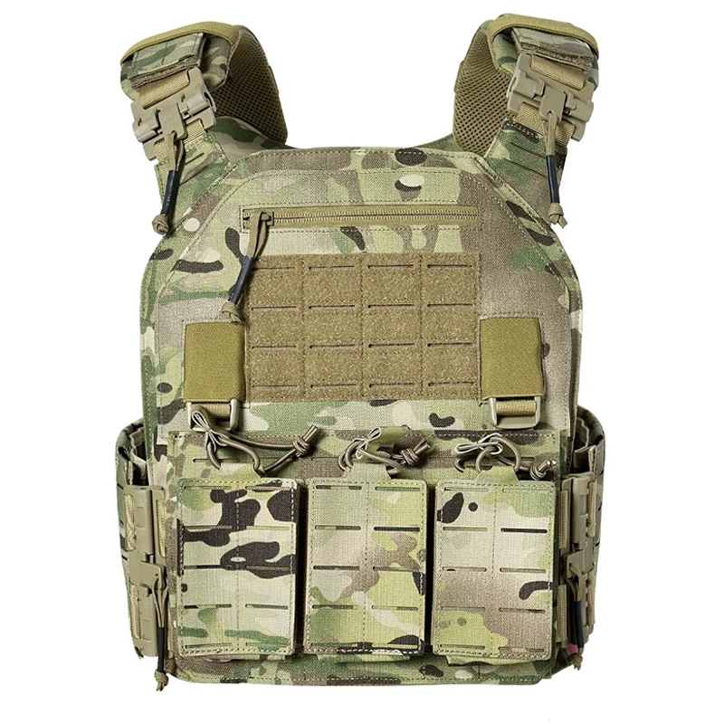 Tactical Vest - Versatile outdoor lightweight vest Hunting Support Adjustable MOLLE vest with three magazine bags