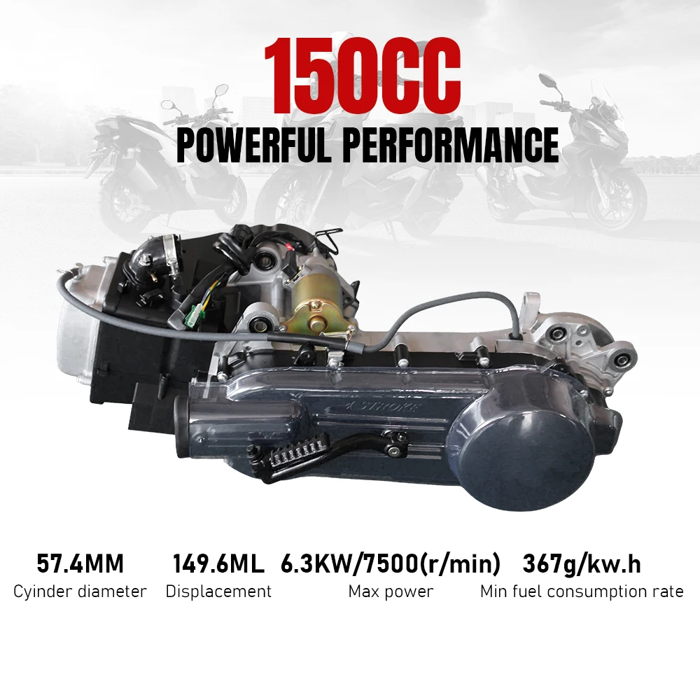 GY6 150CC 4-Stroke Air Cooled Single Cylinder Complete Engine Assembly Spare Parts Kit for Scooter Moped Motorcycle SEA