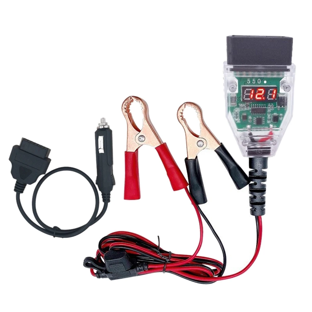 Car Computer Power Off Memory OBD2 Car Battery Replacement Tool OBD Emergency Power Supply Line With Cigarette- Lighter