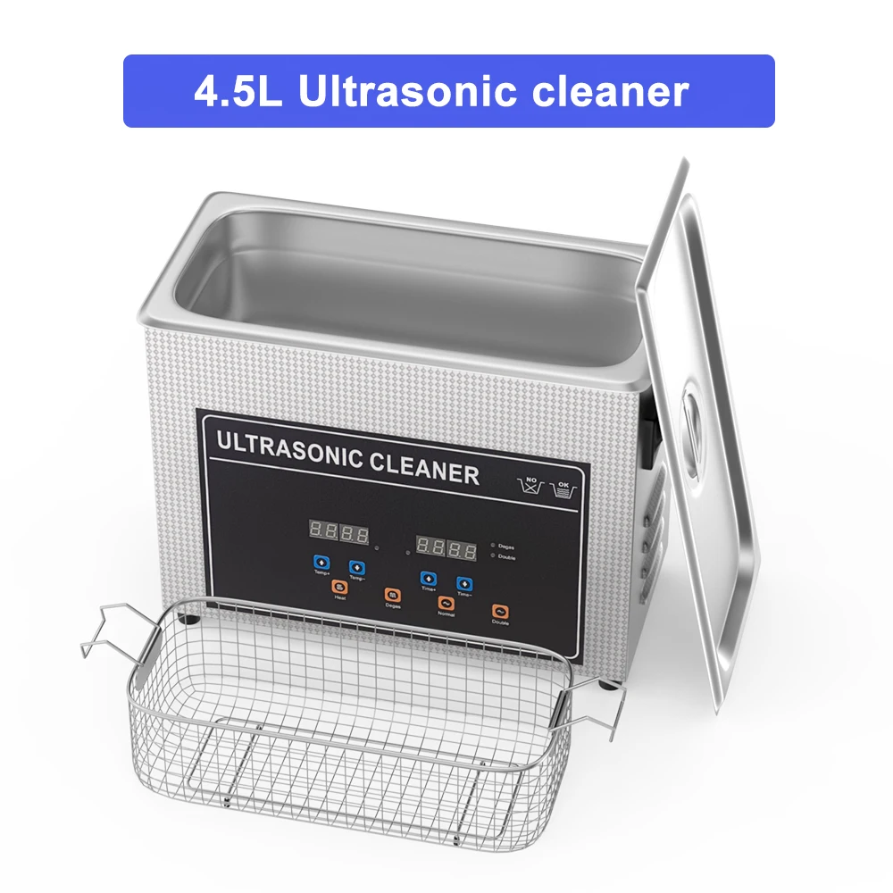 With Heated Degas Ultrasonic Cleaner Bath Washing for Jewelry Tooth Retainer Ultrasonic Cleaners 4L Ultrasound Cleaning Machine