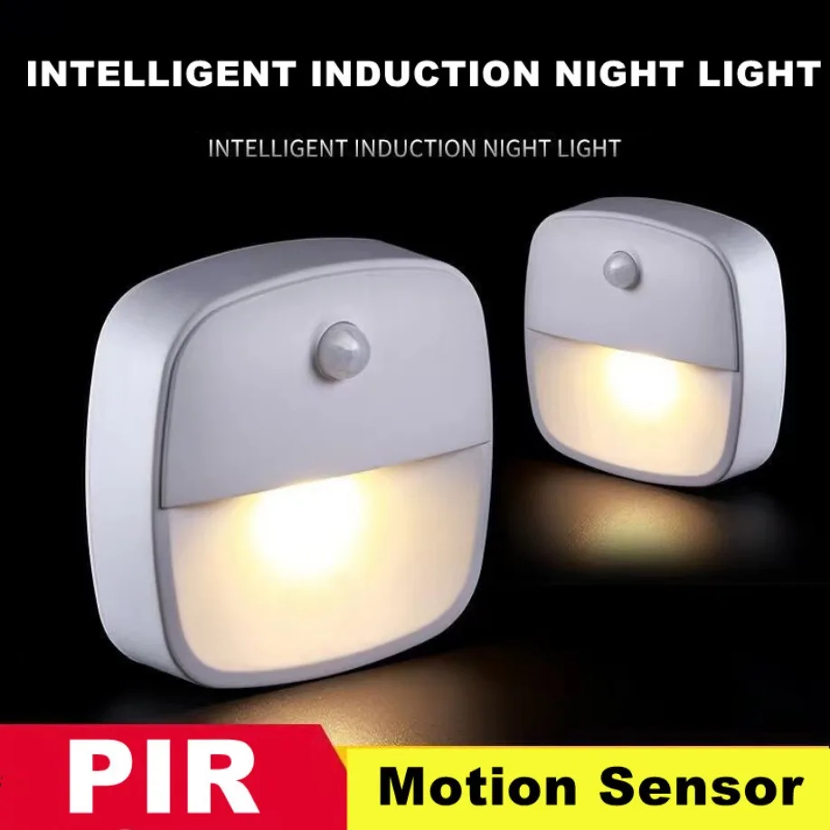 3PCS LED Night Light Motion Sensor Wireless Lights AAA Battery Powered Bedroom Wall Staircase Closet Aisle Body Induction Lamp