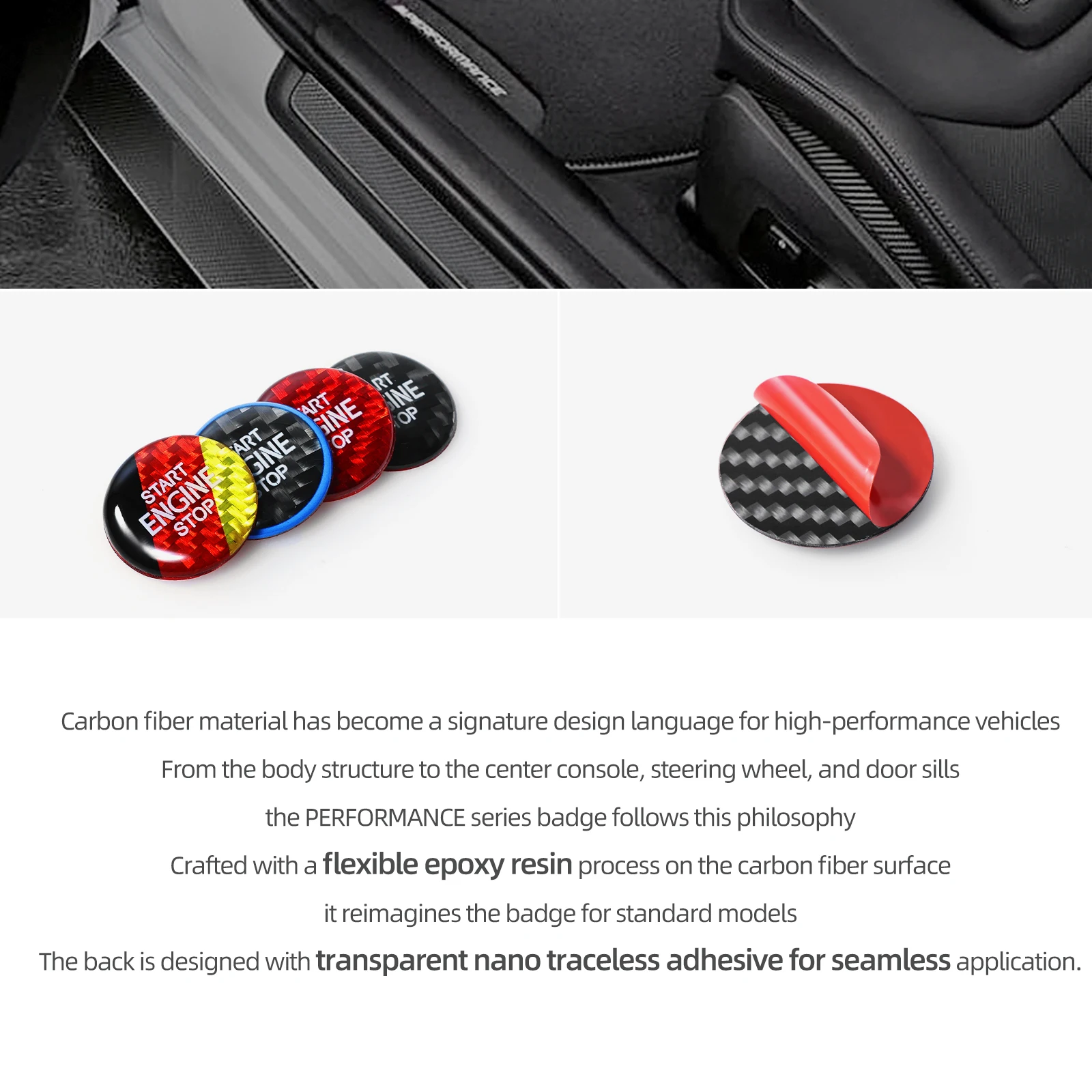 Carbon Fiber For Skoda Karoq Kodiaq Superb Octavia Scala Engine Start Stop Button Trim Sticker Tuning Car Interior Accessories view 6