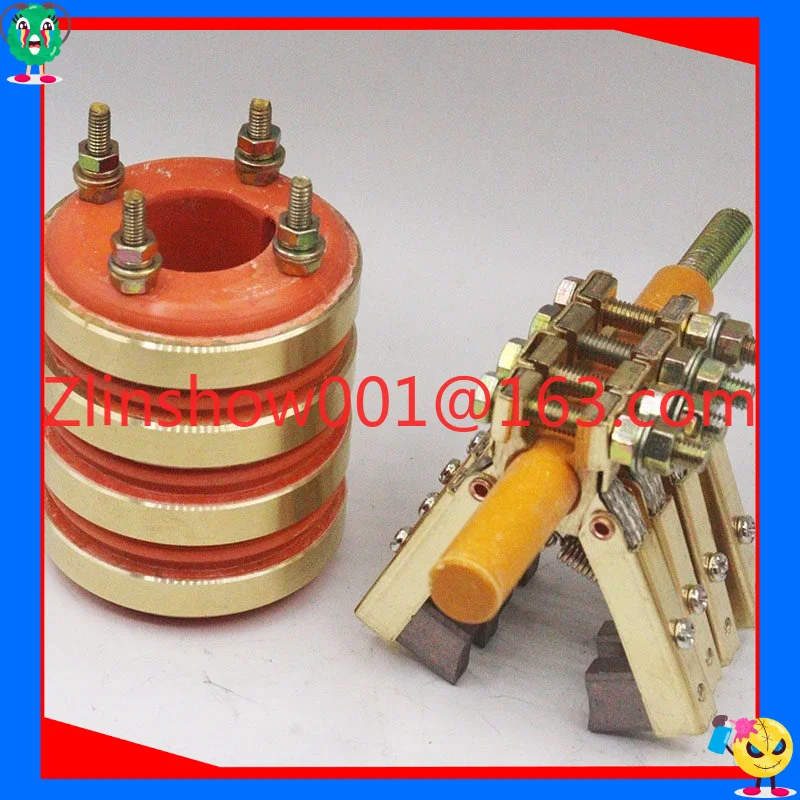 Conductive slip ring 2 way 3 way 4 way inner diameter 20 25 30 35 outer diameter 58 keyway 8 herringbone carbon brush