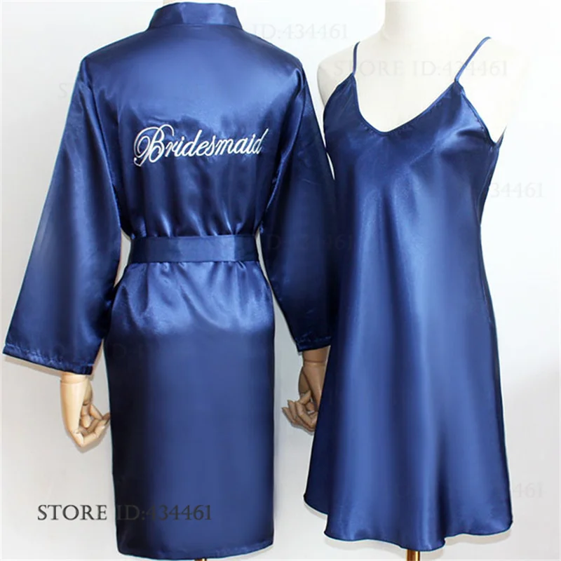 Embroidery Bride Bridesmaid Wedding Robe Nightgown Set Spring Summer New Sleepwear Homewear Loose Casual Nightwear Nightdress