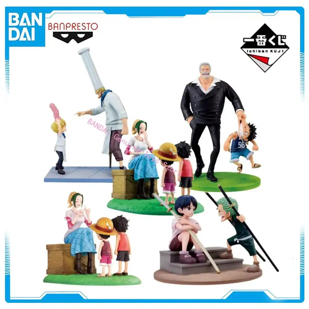 Original BANDAI Ichiban Kuji One Piece Road To Dawn momento Revible Luffy Ace Makino Garp Zoro Kuina Sanji Zeff historias emocionales