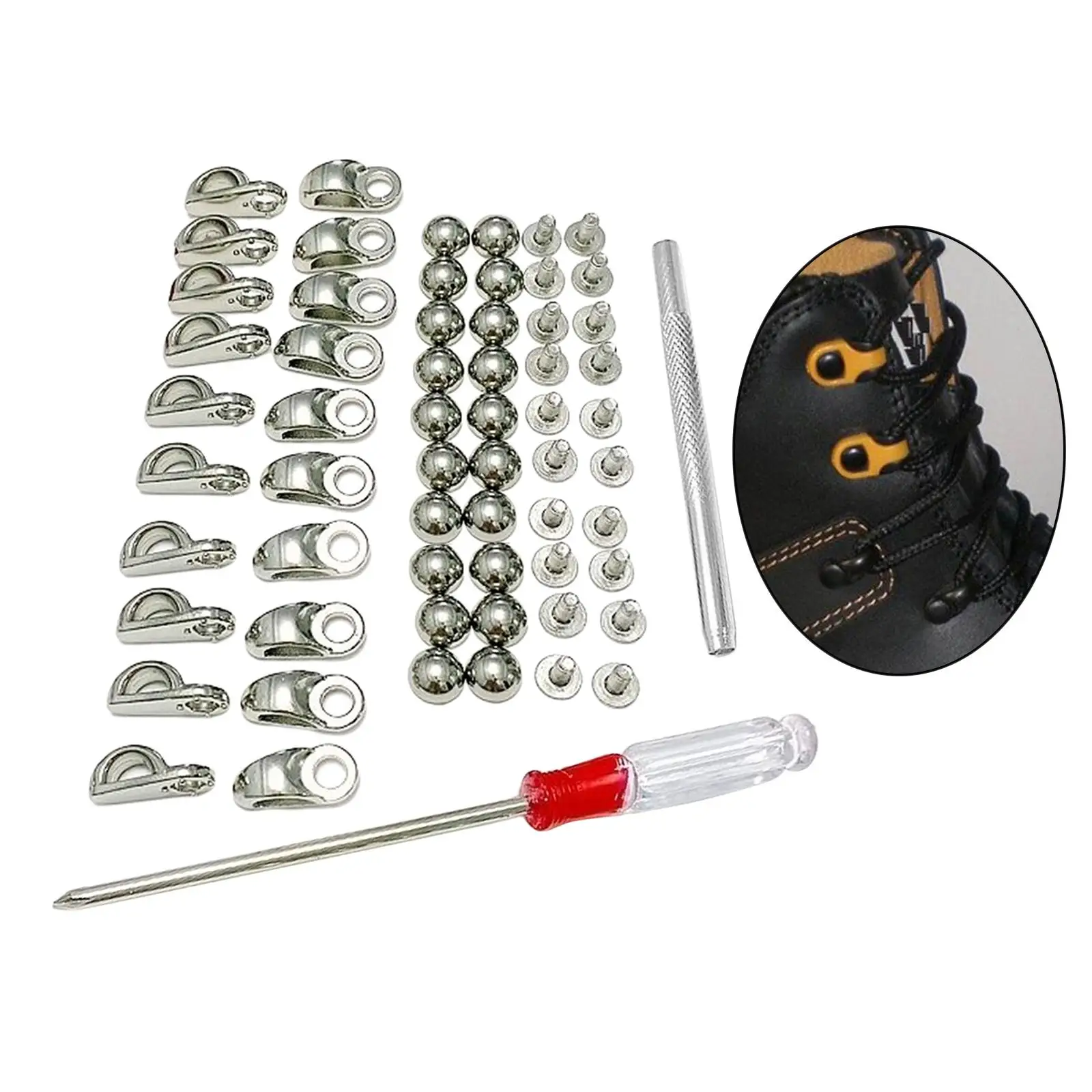 Hooks with Screwdriver Puncher Silver for Climbing Shoes Kits