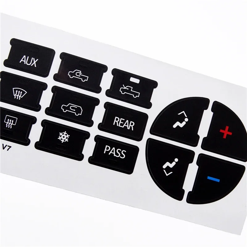 1 Pcs Car Interior Stickers AC Central Control Panel Button Decal With 19-key For Chevrolet GMC Avalanche Silverado Tahoe Sierra