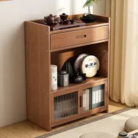 Floor standing multi-layer tea room, tea set, living room, tea cup and tea storage rack with drawers, storage cabinet