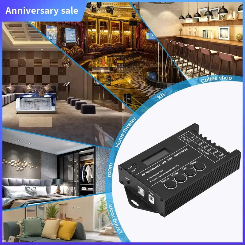 AD23-TC420 Time Programmable RGB LED Controller DC12V-24V 5 Channel LED Timing Dimmer