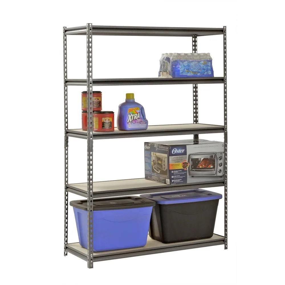 Storage Rack 5 Adjustable Shelves Steel Garage Home Metal Shelf Unit Heavy Duty