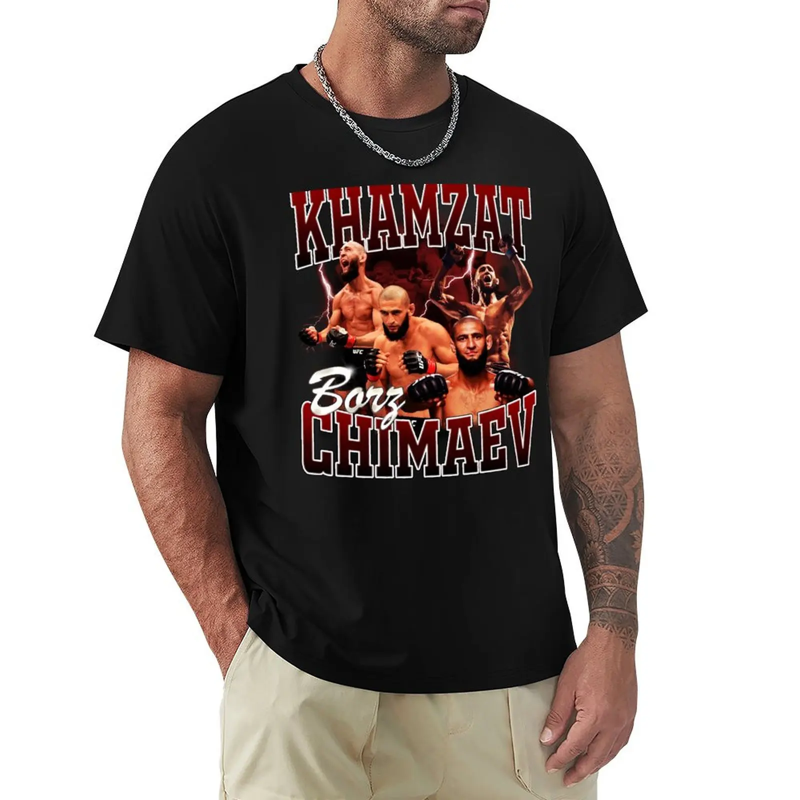 

Khamzat Chimaev Bootleg T-Shirt custom shirt heavyweights anime clothes new gifts and t-shirts clothes for men