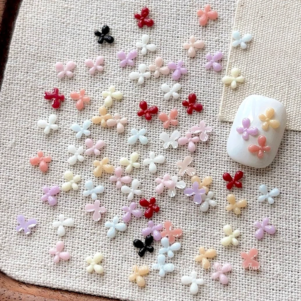 

Small Resin Colorful Flowers Butterfly Drill Jewelry Alloy Golden Silver Nail Art Decorations Charms Manicure Tools Accessories