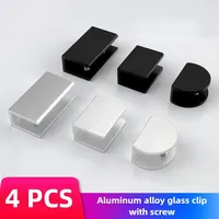 4PCS Glass Clamp Holder Shelf Clip Aluminum Bracket Support for 5mm 6mm 8mm 10mm 12mm Thickness Board Square Glass Clamps