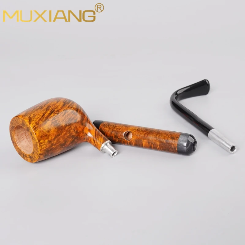 MUXIANG classic Cavalier tobacco wood pipe briar pipe detachable pipe with base