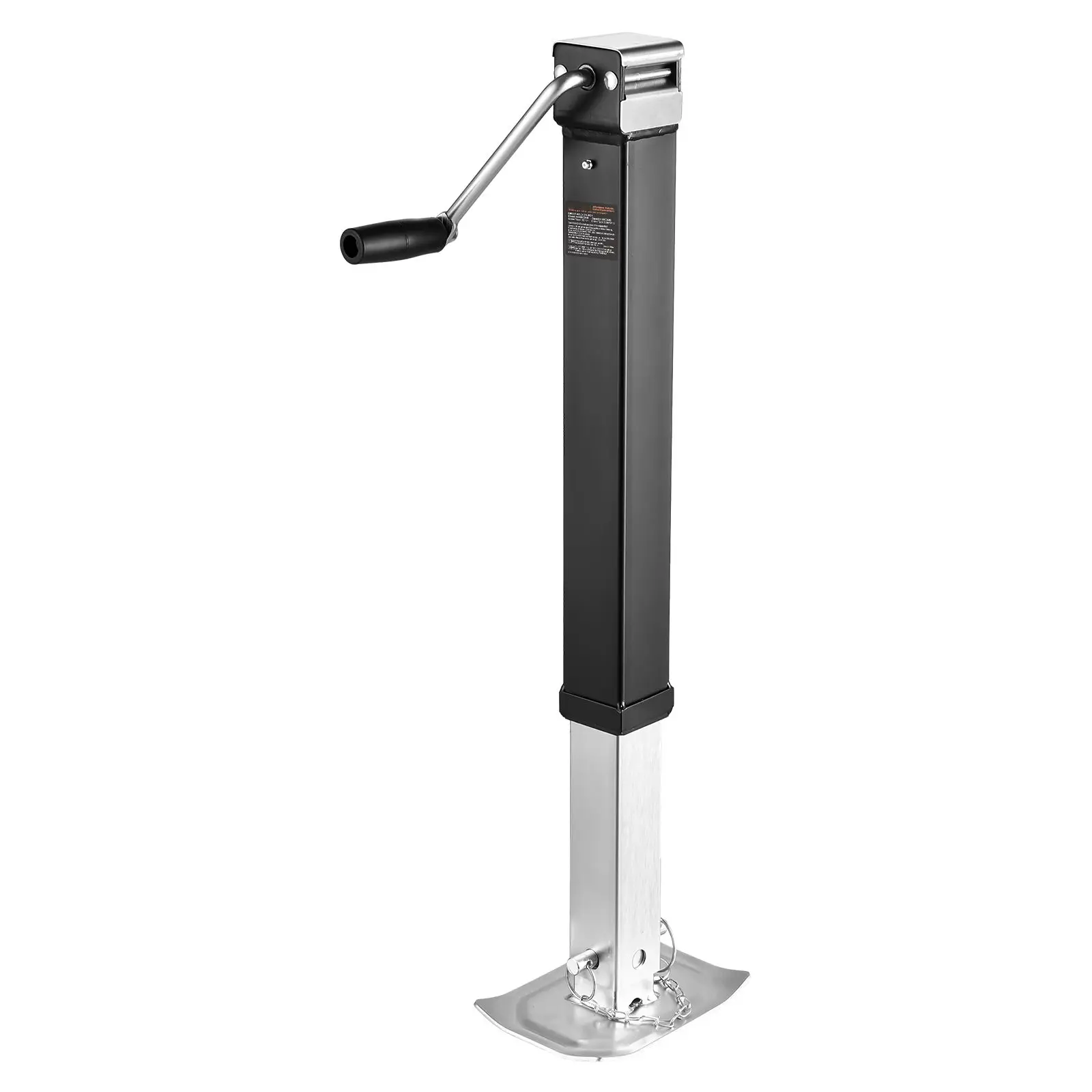 Trailer Jack, 8000 lbs Dynamic Load Capacity, Weld-on Pipe-Mount Swivel Trailer Jack with Ergonomic Handle, 15-inch Vertical Travel, Suitable for RV, Horse, Utility, Camping and Yacht Trailers