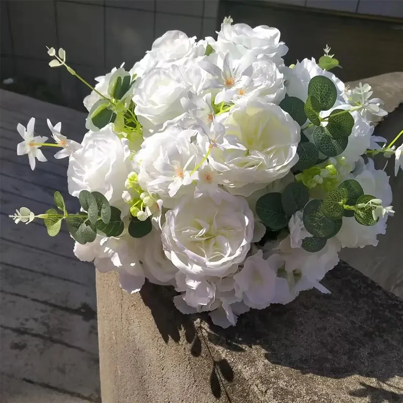 30/40cm künstliche Blume Rose Hortensie DIY Blume Ball Hochzeit Tisch Platz Blume Vorschlag Fenster Dekor Straße führende Blume