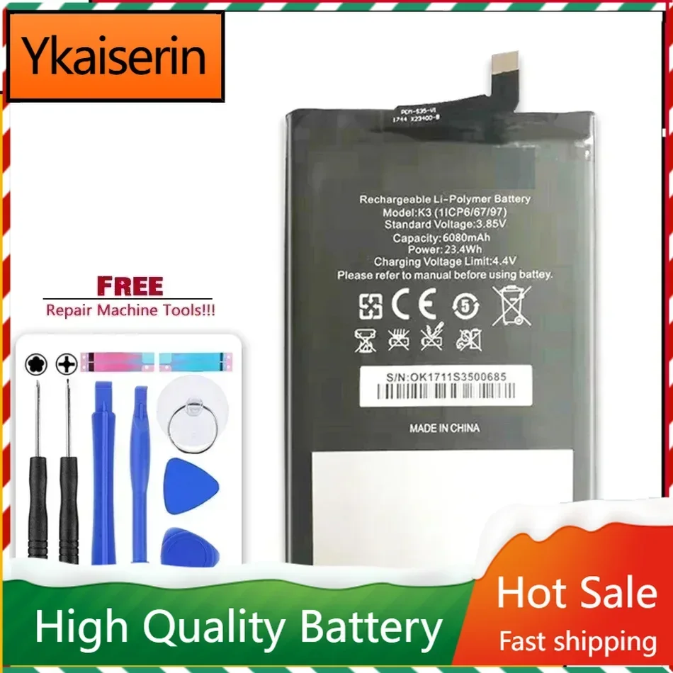 6080mAh Phone Battery for Oukitel K3 K 3 Batteries Bateria with Tools Warranty + Track NO