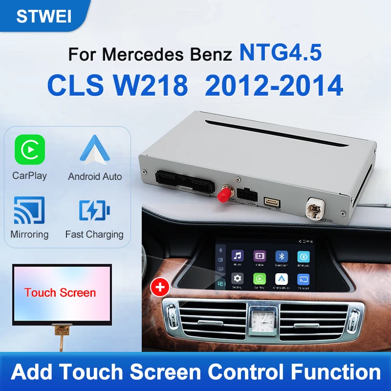 

STWEI сенсорный беспроводной модуль CarPlay с поддержкой экрана Android Auto для Mercedes Benz CLS W218 NTG4.5, камера заднего вида с поддержкой
