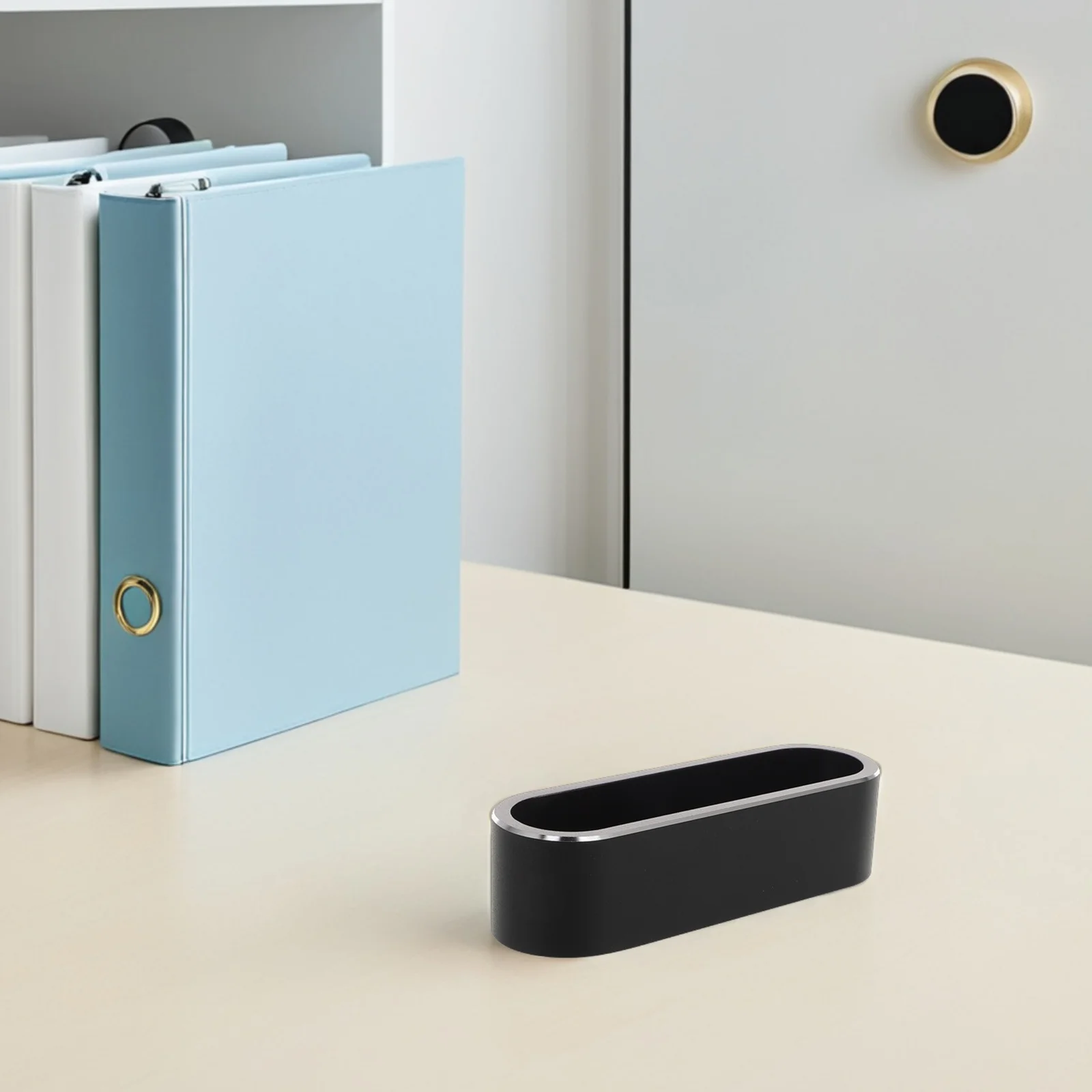 سبائك الألومنيوم حامل بطاقة الأعمال سعة كبيرة فتحة دقيقة مقاومة للخدش منظم سطح المكتب بطاقات متعددة معدنية #3