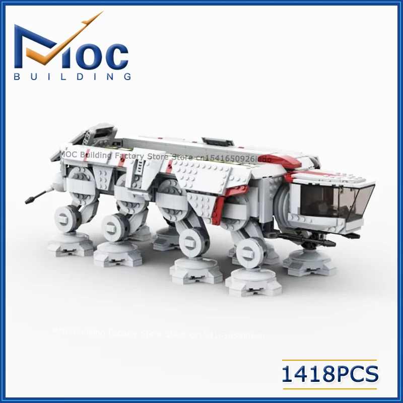MOC Building Blocks Republic Open Transport Model Armored Vehicle Toys DIY Assemble Bricks Collection Display Xmas Gifts