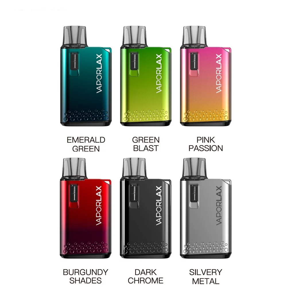 VaporLax Kubic Pod Mod System Kit Electronic E Cigarette 500mAh Battery 2.0ml 0.8ohm Mesh Coil Cartridge Vaper Atomizer Vape