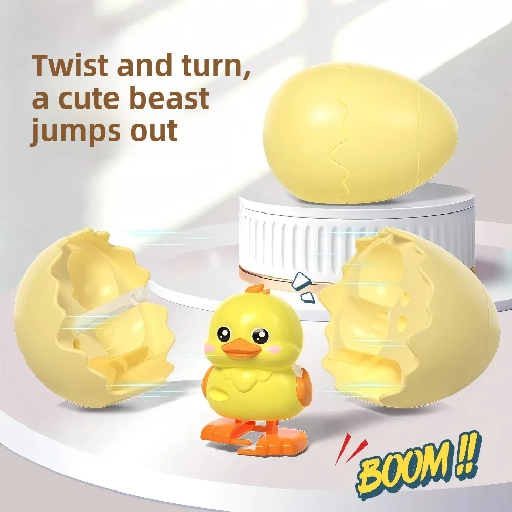Portable Clockwork Duck Jumping Egg Toy Can Walk and Break The Shell Breaking The Shell Jumping Egg Clockwork Doll Cute Beast
