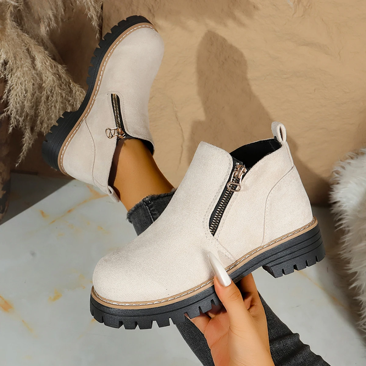 Women Boots 2025 New Fashion Comfortable Shoes for Women Trend Plus Size Platform Shoes Lightweight Thick Sole Ankle Boots Women