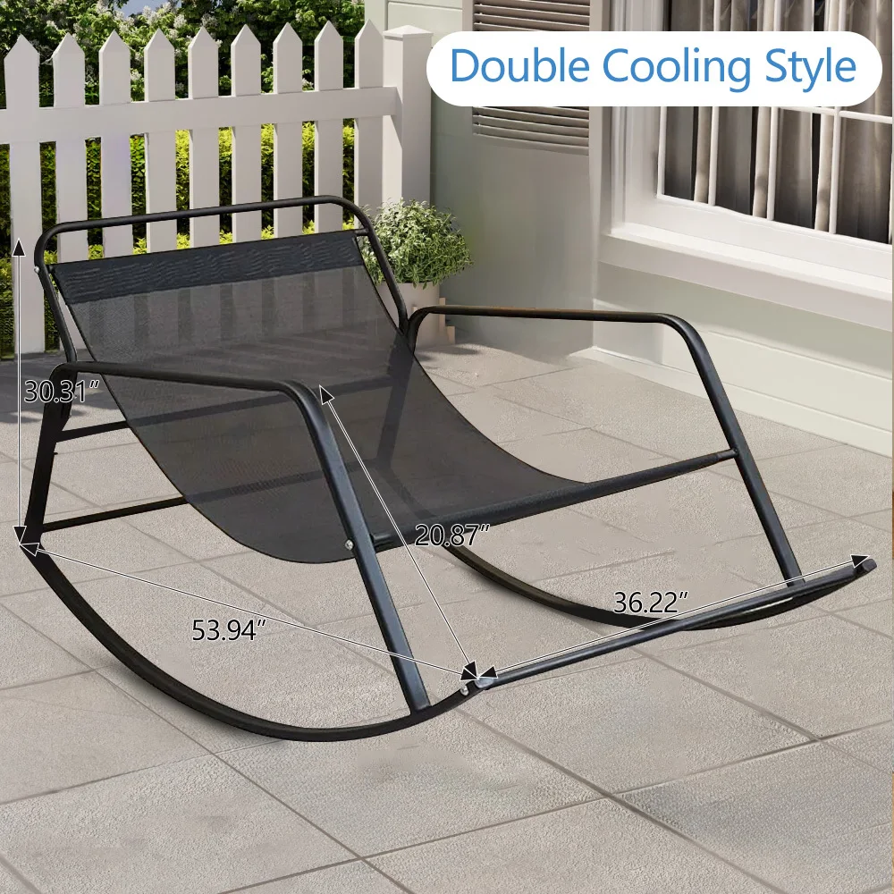 

Двухместное кресло-качалка для патио с функцией нулевой гравитации, лаунж-кресло-реклайнер