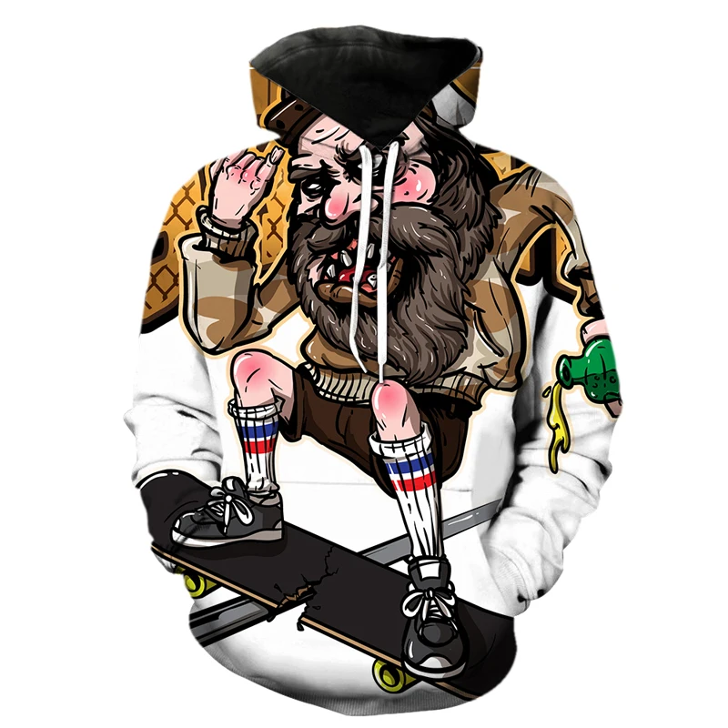 Cartoon Skateboard Pattern Hoodies 3D Printed Unisex Pullovers Hiphop Hoodie Casual Sweatshirts Street Top Tracksuit