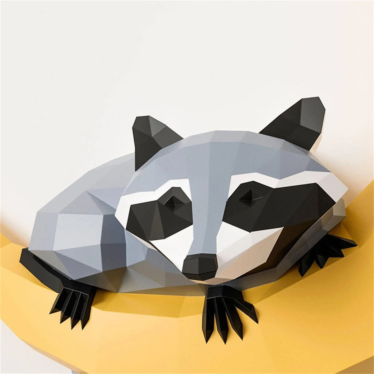 62cm High Raccoon On the moon 3D Animal Sculpture Raccoon Papercraft Bedroom Living Room Handmade DIY Geometric Origami Model