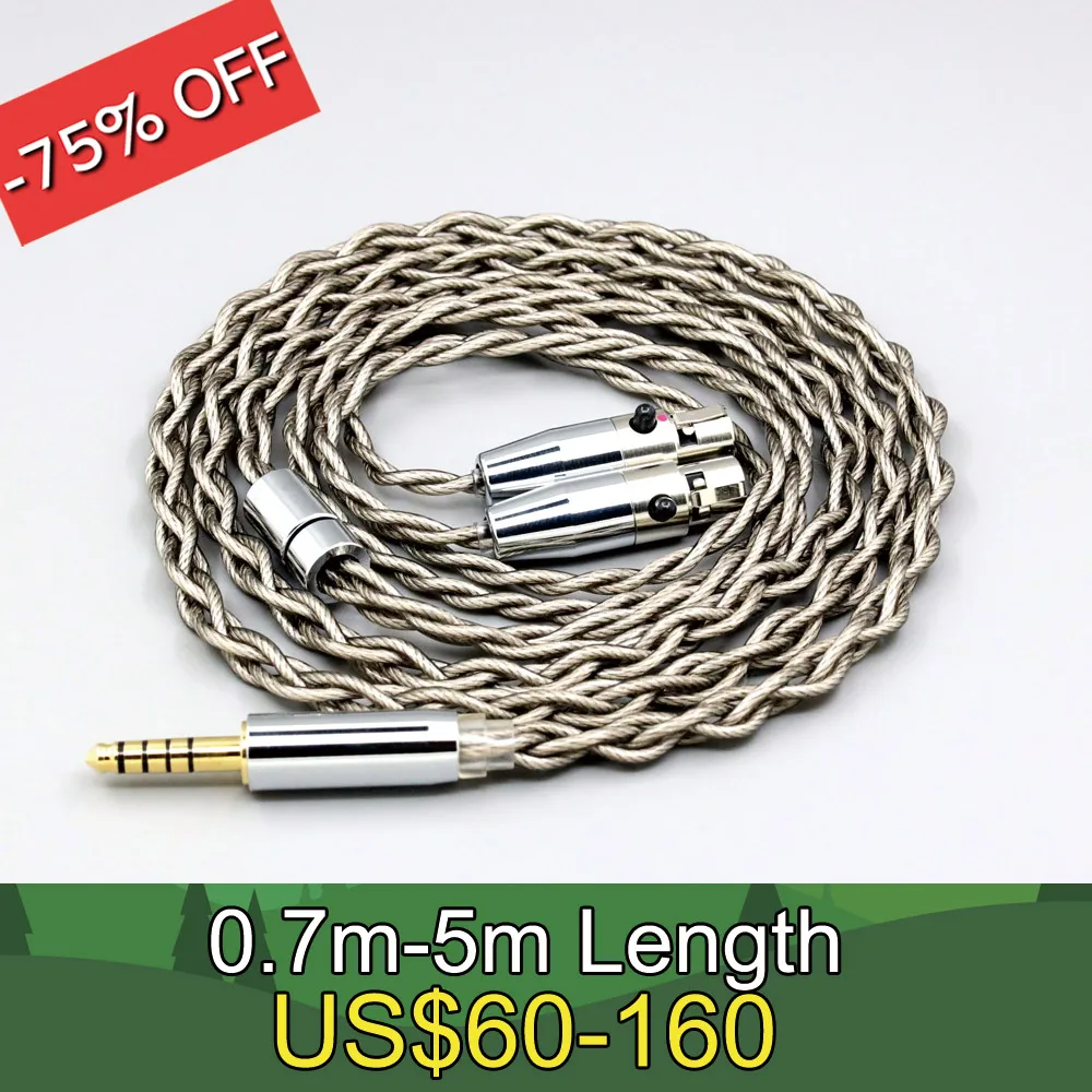 

99% Pure Silver + Graphene Silver Plated Shield Earphone Cable For Audeze LCD-3 LCD-2 LCD-X LCD-XC LCD-4z LCD-MX4 GX LN007941