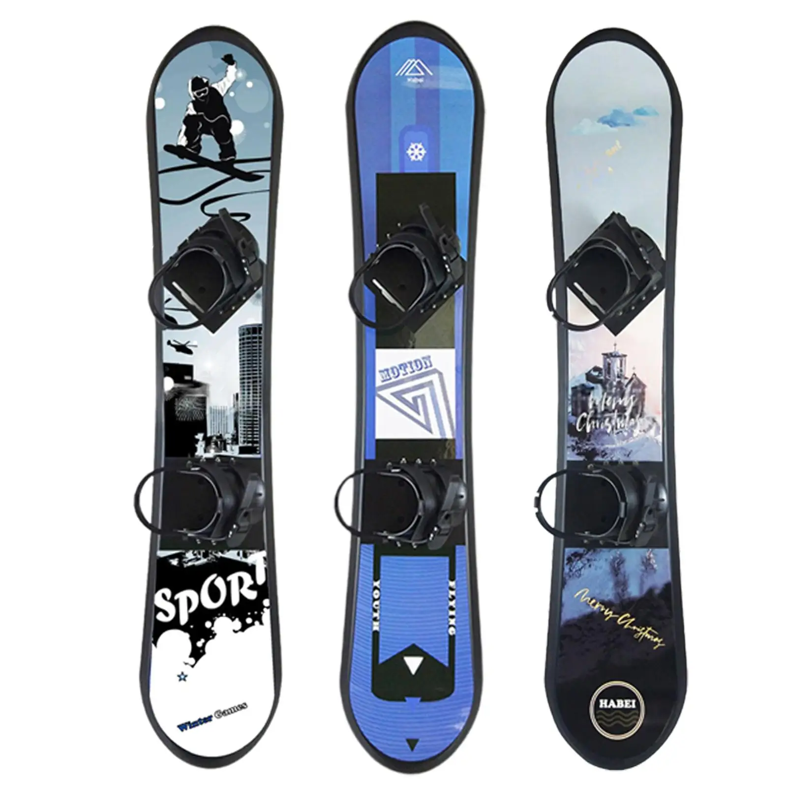 Kids Snowboard Single Rider Snow Board Portable Snow Sled with Adjustable Step in Bindings for Winter Outdoor Sports Activities