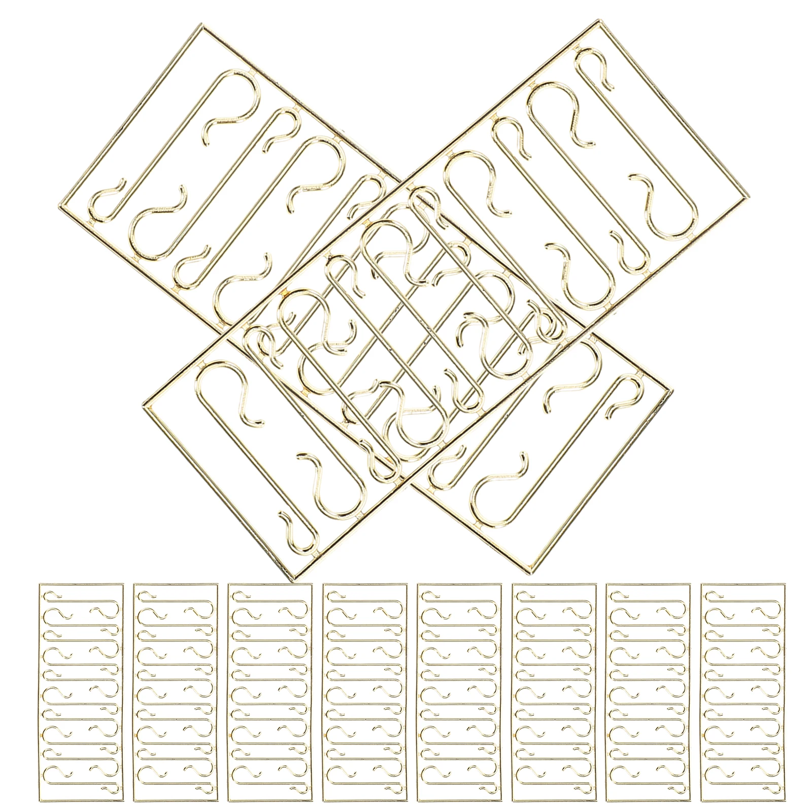 

100pcs Christmas Hooks Ornament Hooks Golden S Shape Ornament Hangers Decorative Accessories for Holiday Home Office